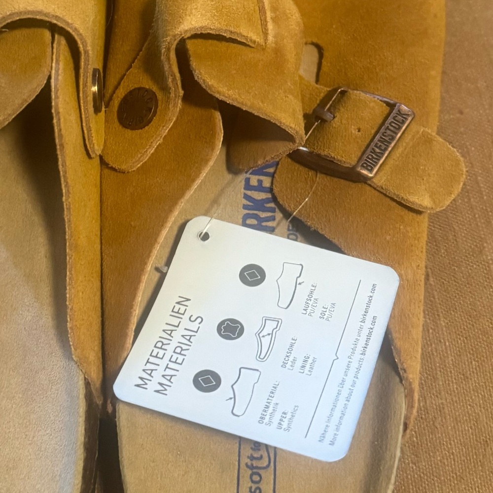 Birkenstock Boston Suede Clogs in Mustard Yellow Size 42